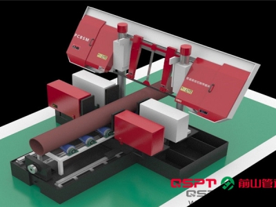 Máquina de corte con sierra de cinta de control numérico para tuberías